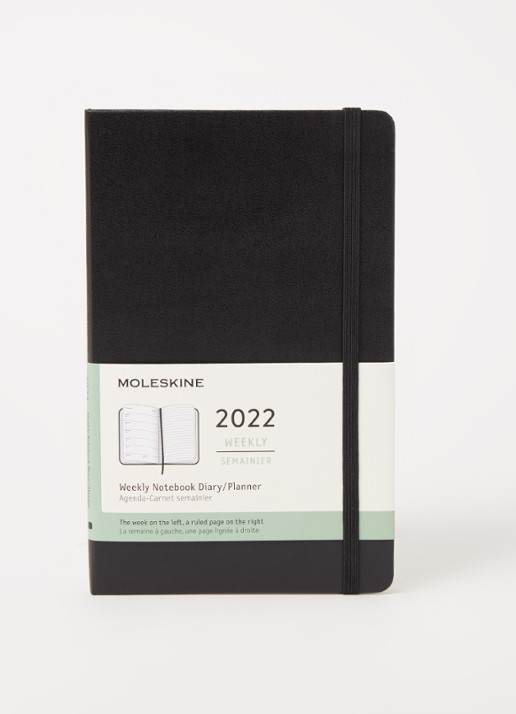 Moleskine Weekly Notebook A5 agenda 2022 - voorkant 3 zwart