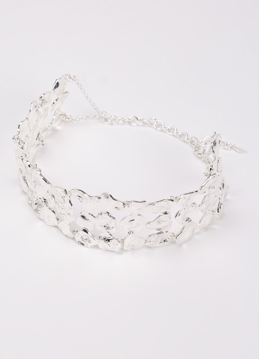 Moliane Calypso choker verzilverd - detail zilver
