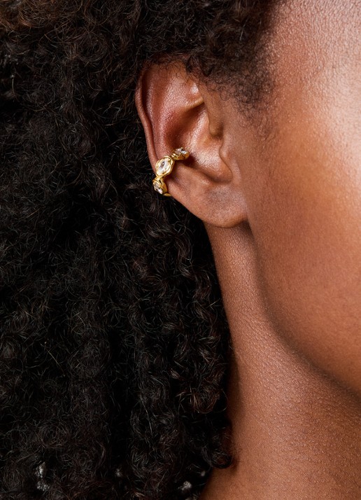 Moliane Lamia ear cuff verguld - voorkant 3 goud