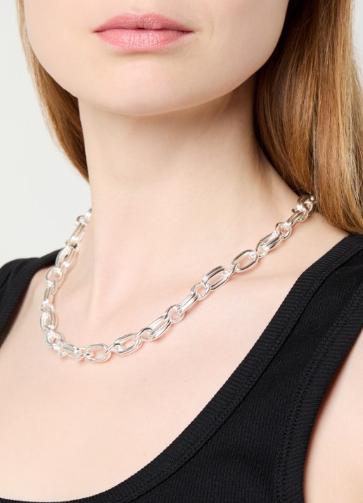 Moliane Serena schakelketting verzilverd - voorkant 5 zilver