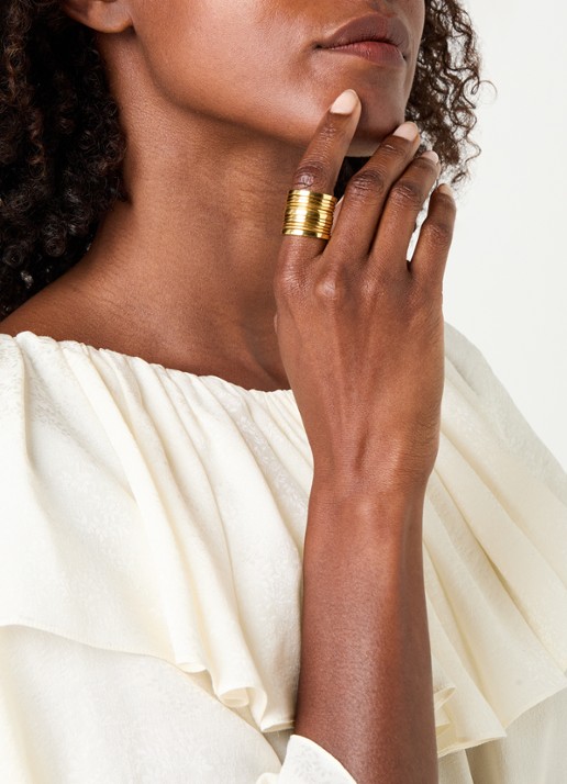 Moliane Zahara ring verguld - voorkant 3 goud