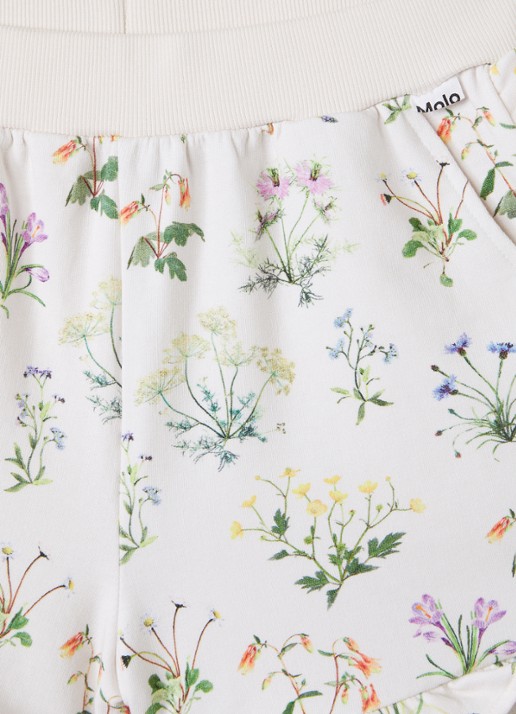 Molo Acacia wide fit korte broek met bloemenprint - detail 3 creme