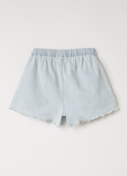 Molo Addie wide fit korte broek van chambray - voorkant 2 lichtblauw