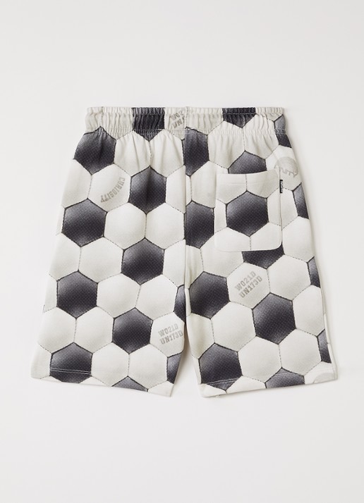 Molo Adian loose fit korte broek met print - voorkant 3 lichtgrijs