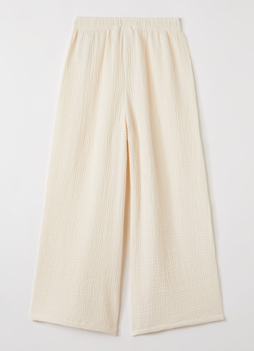 Molo Agatha loose fit broek met structuur - voorkant 2 gebroken wit
