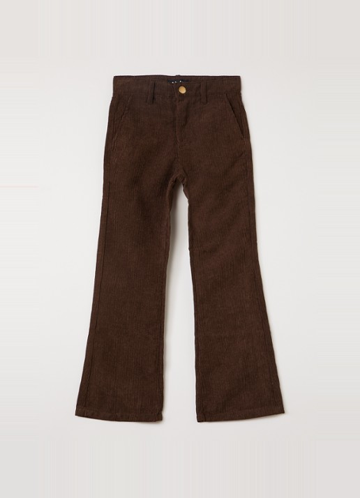 Molo Aida flared broek van corduroy - voorkant 2 bruin