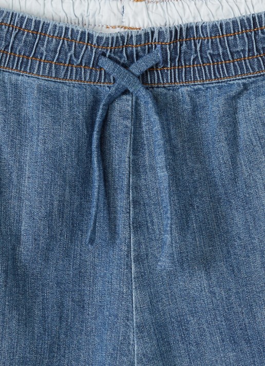 Molo Aliki tapered fit cargobroek van chambray met klepzakken - detail 3 indigo