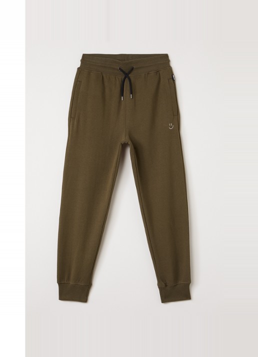 Molo Alvar tapered fit joggingbroek met ritszakken - voorkant 2 bronsgroen