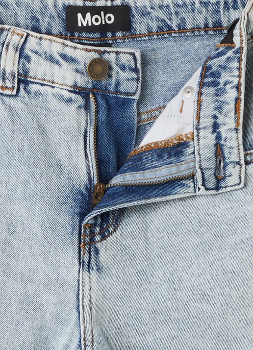 Molo Art straight fit korte broek van denim - detail 3 indigo