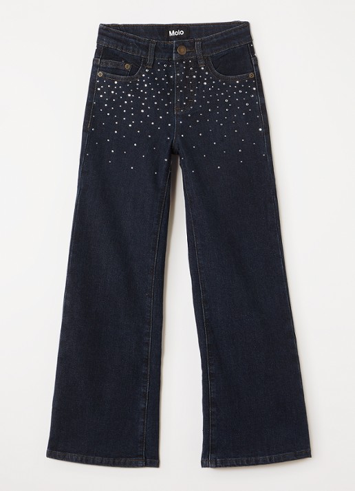 Molo Asta flared jeans van  katoen - voorkant beige