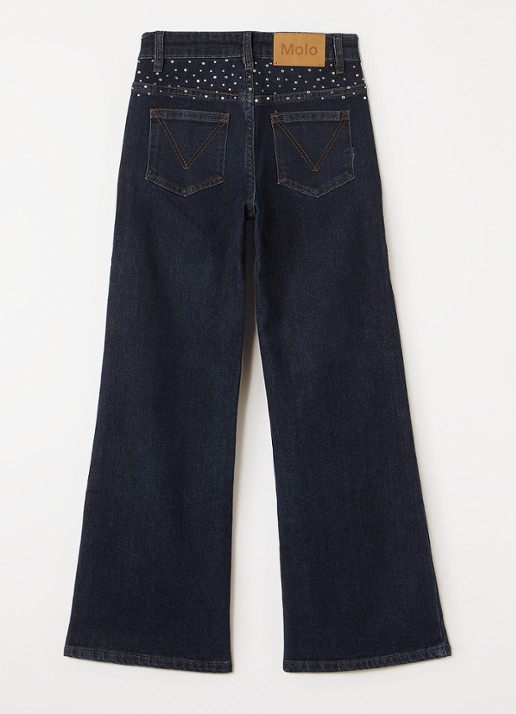Molo Asta flared jeans van  katoen - voorkant 2 beige