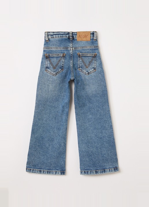 Molo Asta flared jeans van  katoen - voorkant 2 indigo