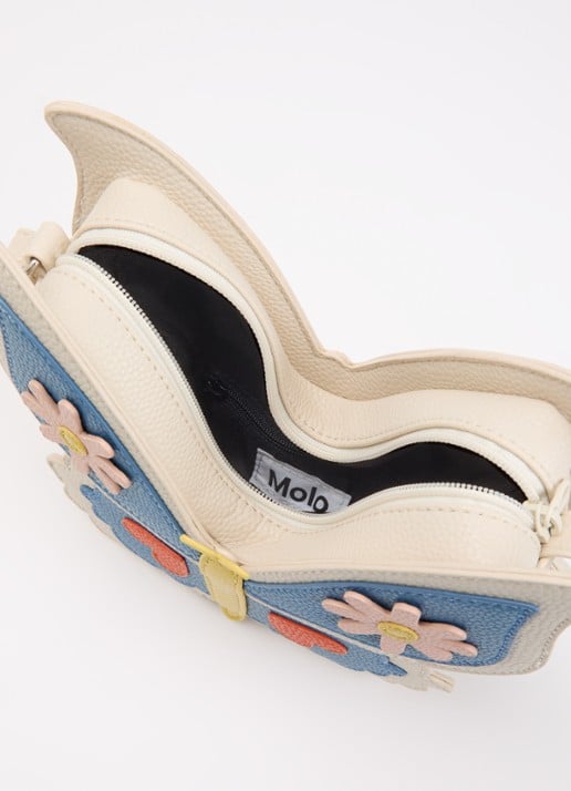 Molo Butterfly schoudertas van imitatieleer - detail beige