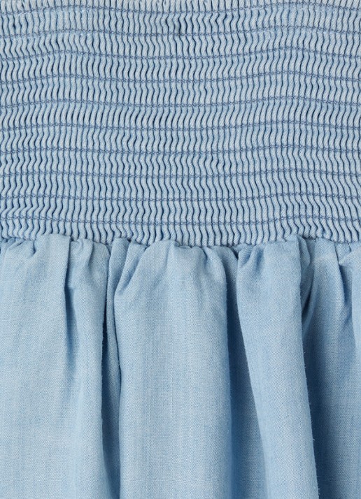 Molo Carella jurk met smockwerk - detail 3 lichtblauw