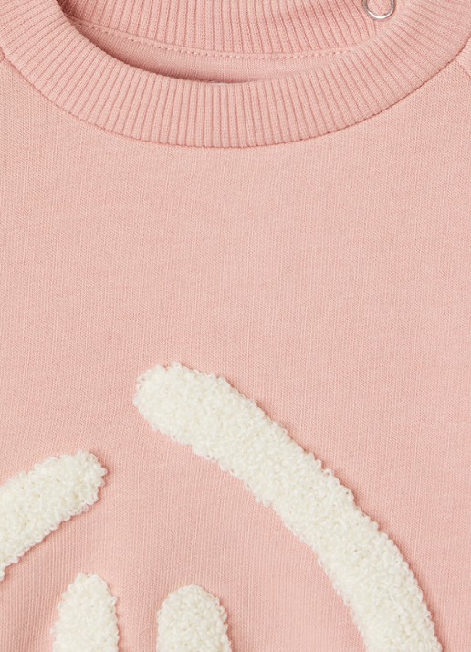 Molo Disc sweater met print - detail oudroze