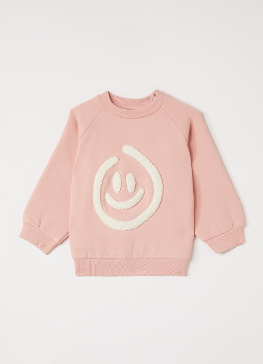 Molo Disc sweater met print - voorkant 2 oudroze