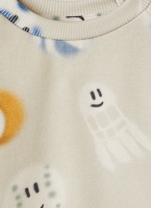 Molo Disc sweater met print - detail zand