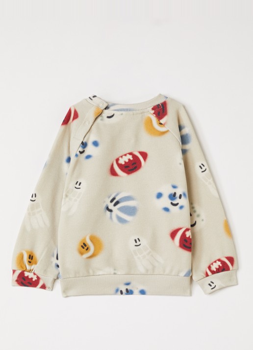 Molo Disc sweater met print - voorkant 3 zand