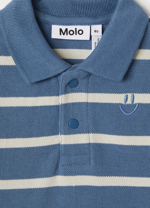 Molo Easty polo met streepprint - detail 3 petrol