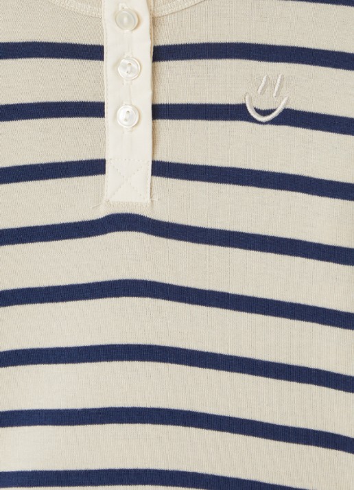 Molo Emore longsleeve met streepprint - detail beige
