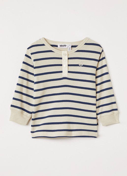 Molo Emore longsleeve met streepprint - voorkant 2 beige