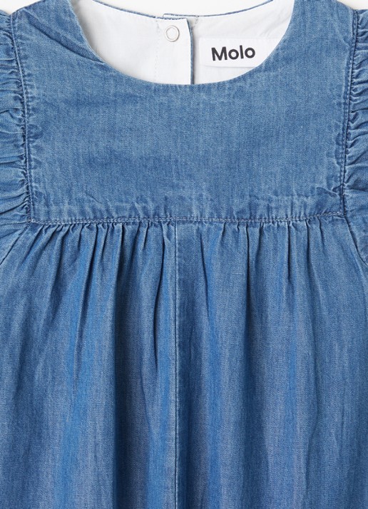 Molo Fifi babypak van chambray - detail indigo