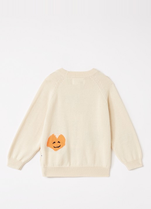 Molo Gilby fijngebreide trui met ingebreid patroon - voorkant 3 beige