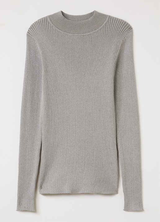 Molo Ginevra grofgebreide pullover met lurex - voorkant 2 grijs