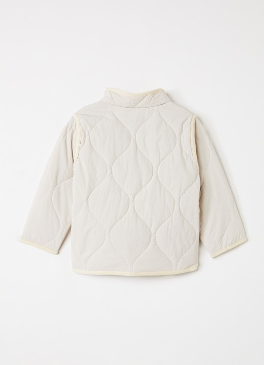 Molo Harrie gewatteerd jack met quilt patroon - achterkant creme