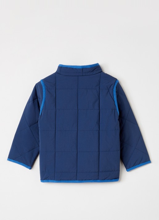Molo Harrie gewatteerd jack met quilt patroon - achterkant donkerblauw