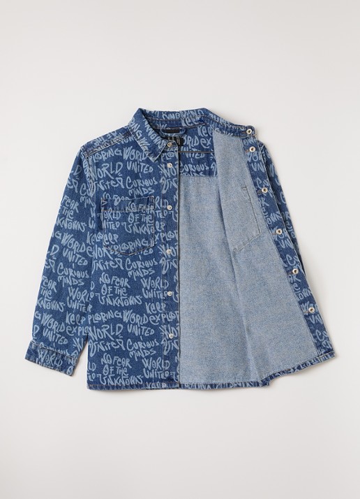 Molo Hoshiu spijkerjas met print - voorkant 3 jeans