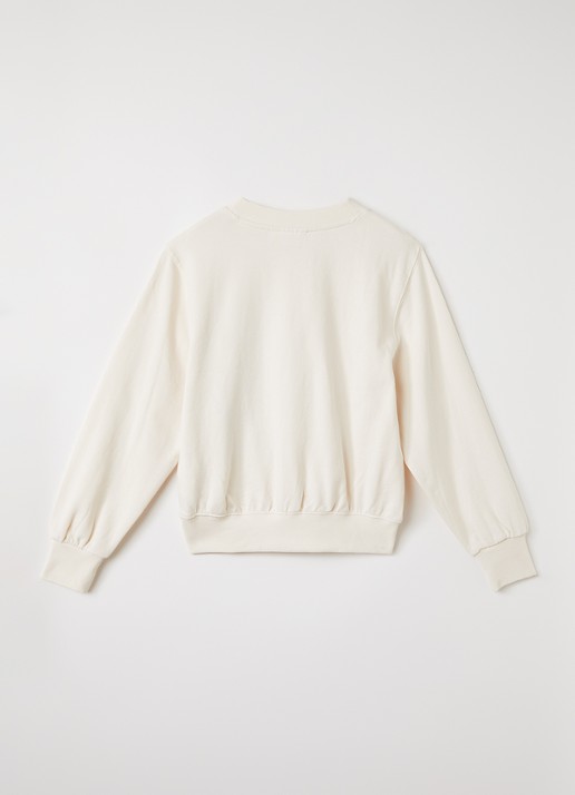 Molo Marge sweater met bloemborduring - voorkant 3 creme