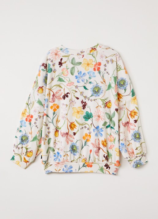 Molo Marika sweater met bloemenprint - voorkant 2 gebroken wit