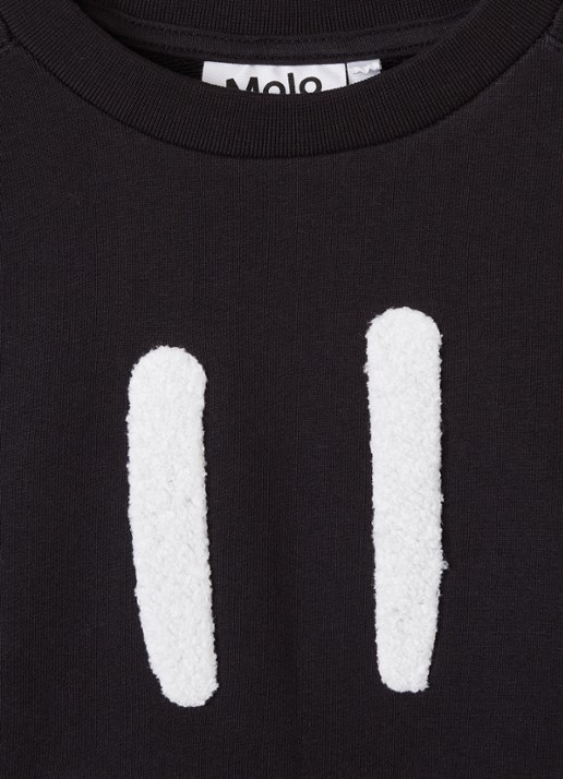 Molo Mike sweater met borduring - detail zwart
