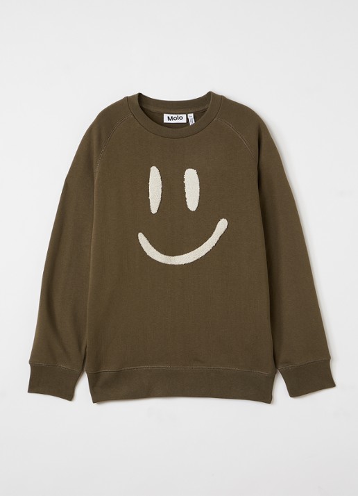 Molo Mike sweater met borduring - voorkant 2 beige