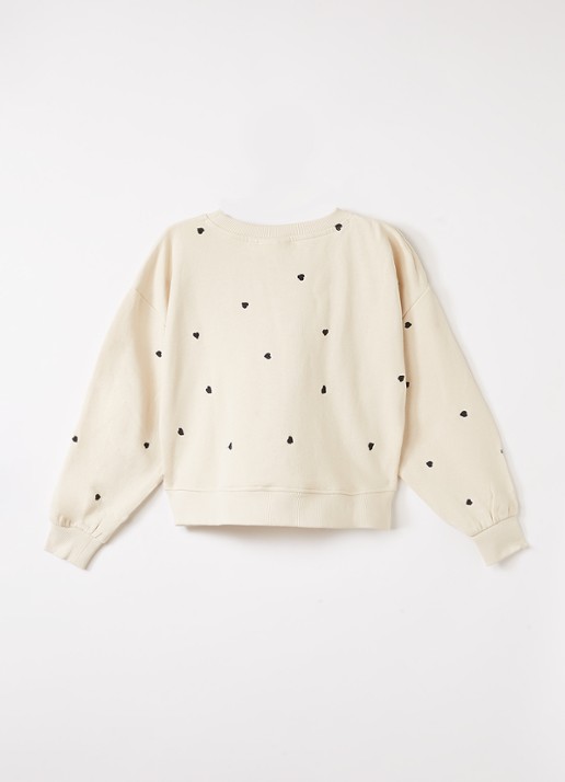 Molo Miki sweater met borduring - voorkant 2 zand