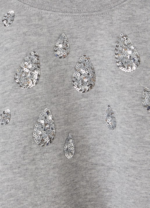 Molo Miki sweater met pailletten - detail 3 grijsmele