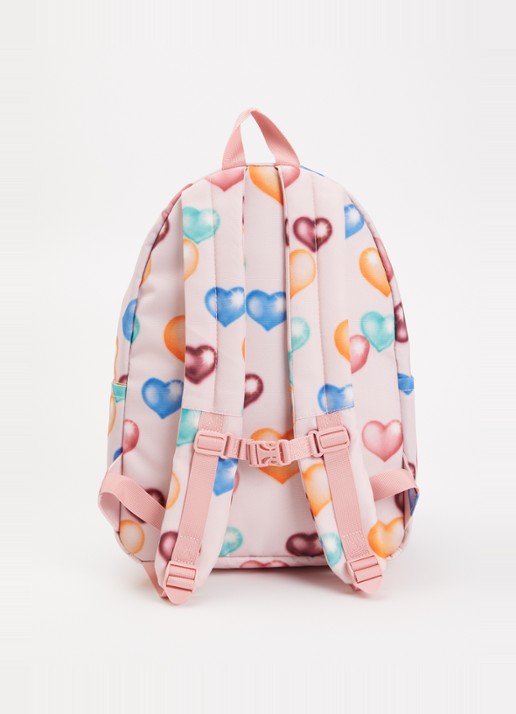 Molo Mio rugzak met print en 12 inch laptopvak - achterkant lichtroze