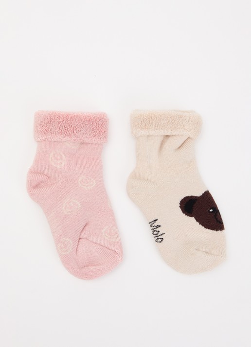 Molo Nodda sokken met print - voorkant roze
