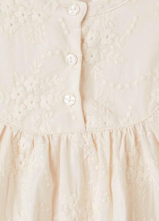Molo Raisi tuniekjurk met bloemborduring - detail creme