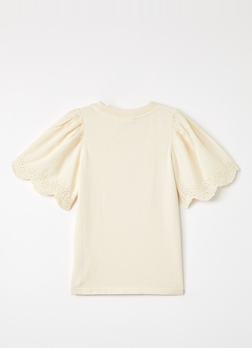 Molo Ritza T-shirt met broderie - voorkant 2 ivoor