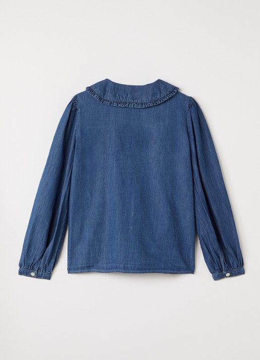 Molo Robbin blouse van chambray - voorkant 2 indigo