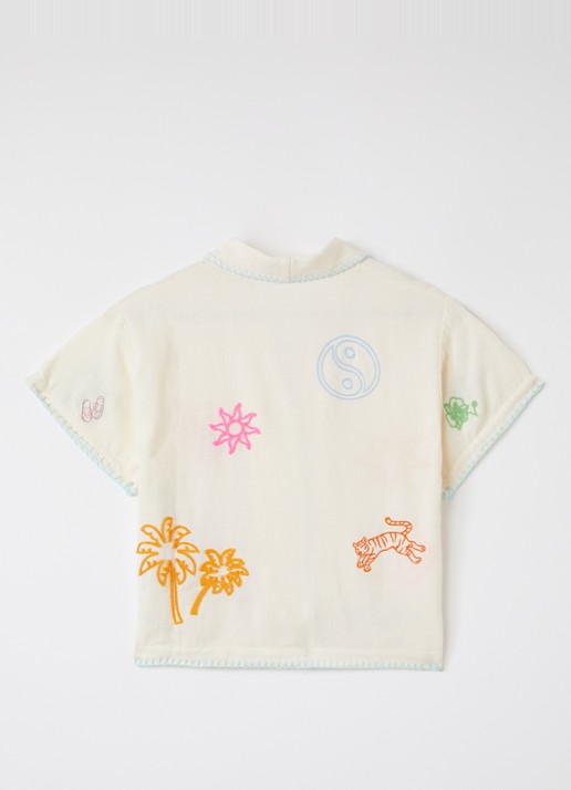 Molo Rosalle blouse met borduring - voorkant 2 gebroken wit