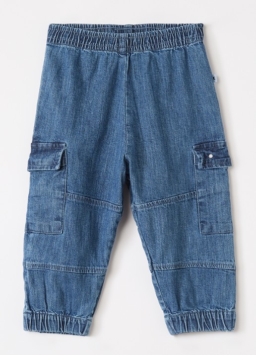 Molo Sae tapered fit cargobroek van chambray