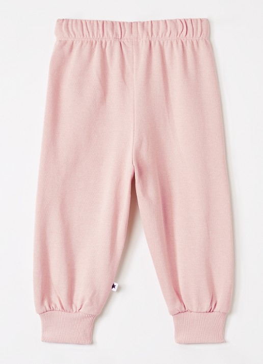 Molo Simeon tapered fit joggingbroek met borduring - voorkant 2 zalmroze