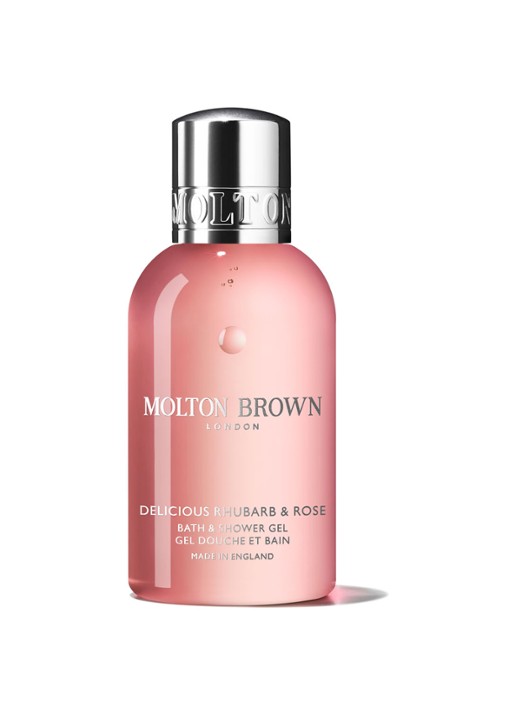 Molton Brown Delicious Rhubarb & Rose Bath & Shower Gel - travel size bad- & douchegel - voorkant undefined