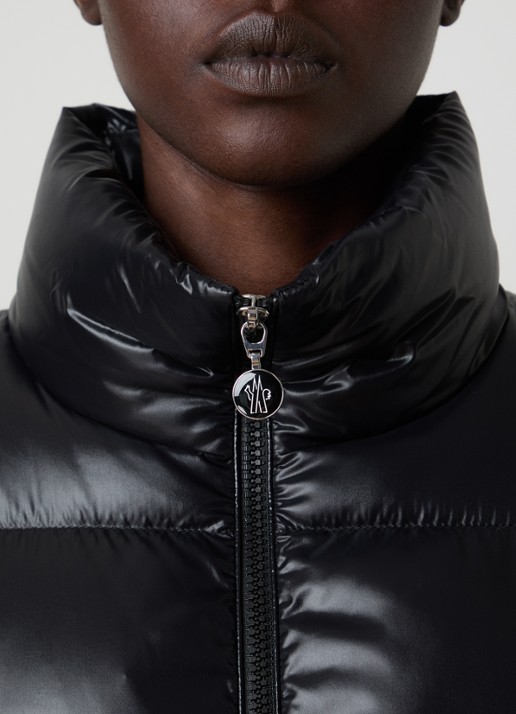 Moncler Abbadia puffer jack met donsvulling en ritszakken - detail 4 zwart