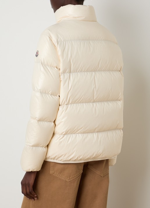 Moncler Abbadia puffer jack met donsvulling en ritszakken - achterkant 6 beige