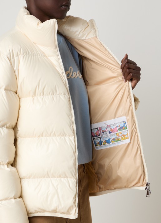 Moncler Abbadia puffer jack met donsvulling en ritszakken - detail 5 beige