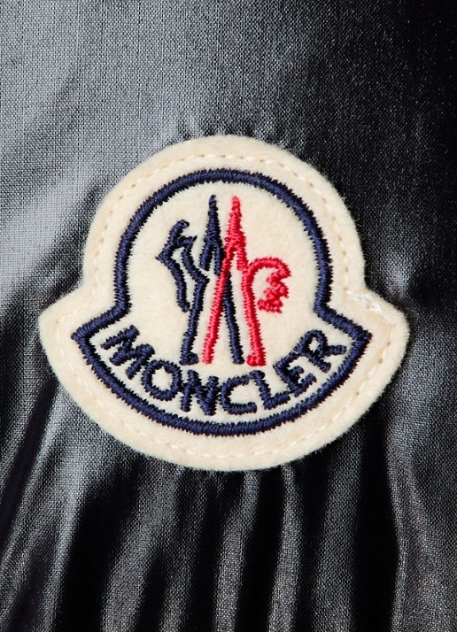 Moncler Abbadia puffer jack met glanzende finish en logo - detail 5 zwart
